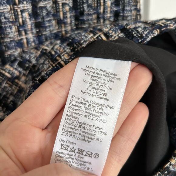 J. Crew Tweed Sheath Mini Dress Sleeveless Women's 4 Blue Career Corporate Chic - Picture 7 of 9